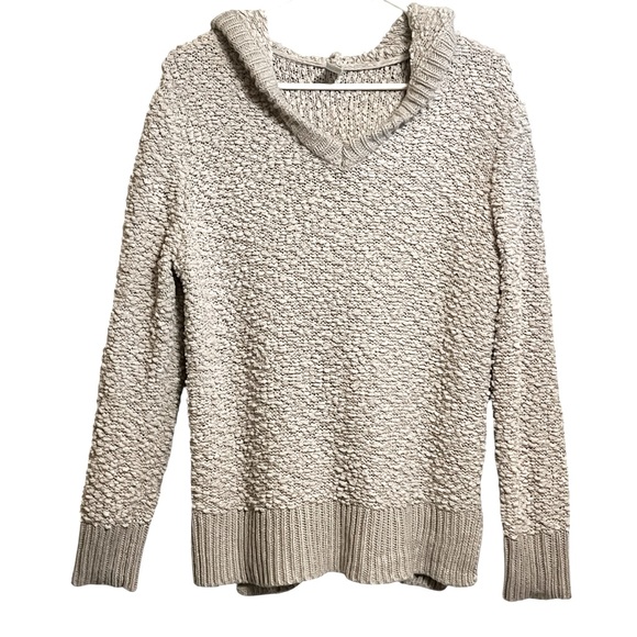 Green Tea Boucle Knit Long Sleeve Hooded Long Sleeve Sweater Women’s Medium - Picture 1 of 10